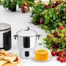 Cuscuzeira Pequena 1,3l Alças Inox Fervedor Panela Cuscuz Foto mini 4