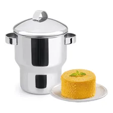 Cuscuzeira Pequena 1,3l Alças Inox Fervedor Panela Cuscuz Foto mini 1