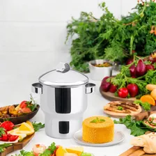 Cuscuzeira Pequena 1,3l Alças Inox Fervedor Panela Cuscuz Foto mini 3