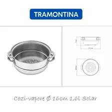 Cuscuzeira Tramontina 16cm Solar Indução Inox 1,6 Litros Foto  mini 1