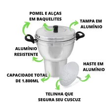 Cuscuzeiro De AlumĂnio Panela Cuscuzeiro N°16 Cuscuz Medio Foto mini 4