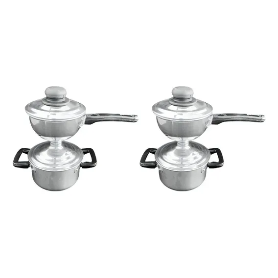 Cuscuzeiro Individual Nordestino Kit Com 2 Cuscuzeiros Cor Prateado Foto 1
