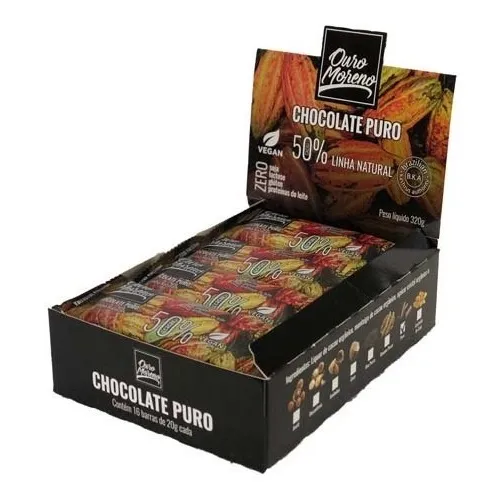 Barras Chocolate 50% Cacau 20g Sem Lactose/glúten/soja Foto 1