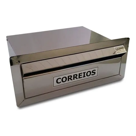 Cx Correio Inox Muro C/aba Aisi304 Frente Escovada25cm Prof Cor Prateado Foto 1