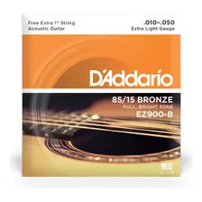Daddario 85/15 EZ900-B Encordoamento Violão Aço 010 Foto  mini 1