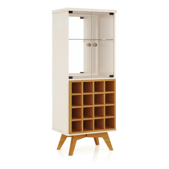Dalla Costa Cristaleira 2 Portas Com Adega C711 Off White/freij Foto 1