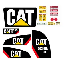Decalques Adesivos Caterpillar 303.5e2-cr P/ Miniescavadeira Cor Preto Foto mini 1