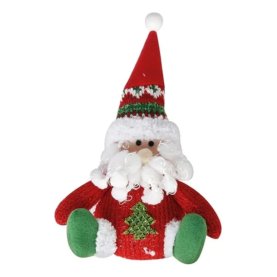 Decoração De Natal Boneco Natalino Pequeno Sentado Cor Papai Noel Foto 1