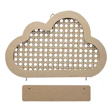 Decoração Porta Quarto Recém Nascido Nuvem Mdf Com Plaquinha Cor Mdf Cru Foto  mini 1