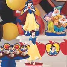 Decoração Branca De Neve Festa Centro Mesa Gg 31x13cm Foto mini 2