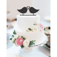 Decoração Casamento Simples Topo De Bolo Casal Passarinhos Foto mini 4