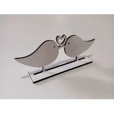 Decoração Casamento Simples Topo De Bolo Casal Passarinhos Foto mini  2