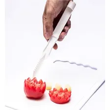Decorador E Furador De Frutas Legumes Plastico Decoração Cor Branco Foto mini  2