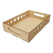 Decoraset Kit 10 Bandejas Lisas Decoração Coração Em Mdf Cru 24h Foto mini 1