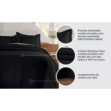 Decorella Colcha, Cobre Leito, Cobre Leito com Porta Travesseiros Queen Preto Foto mini 3