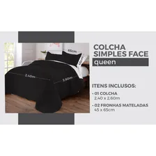 Decorella Colcha, Cobre Leito, Cobre Leito com Porta Travesseiros Queen Preto Foto mini 4