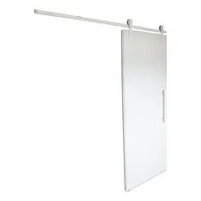 Decorplace kit porta branca 1m e trilho com puxador flat 2m Foto mini 1