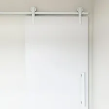 Decorplace kit porta branca 1m e trilho com puxador flat 2m Foto mini 4