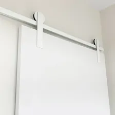 Decorplace kit porta branca 1m e trilho com puxador flat 2m Foto mini 3