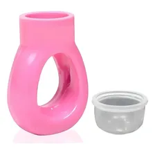 Dedal Anel Acrilico Batoque Rosa Sobrancelha Medidor Henna Foto mini 1