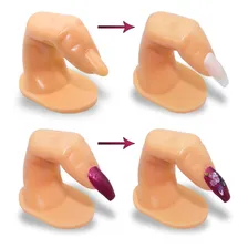 Dedo Postiço Treinamento Manicure Unhas Gel Acrigel Fibra Foto mini  2