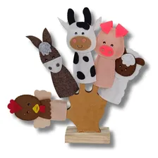 Dedoches Fazendinha Feltro - Kit Com 5 Personagens Foto  mini 1