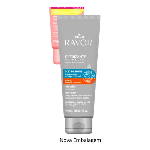 Defrizante Ravor Óleo De Argan Protetor Térmico Prof 400g Foto 1