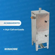 Defumador Caseiro Aço Galvanizado P/ Carnes Com Termômetro Foto mini 2