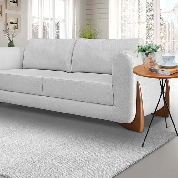 D'elfos Decorações Mesa Canto Redonda Pé metal 60cm madeira maciça mesinha cor Preto Foto 1