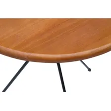 D'elfos Decorações Mesa Canto Redonda Pé metal 60cm madeira maciça mesinha cor Preto Foto mini 3