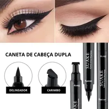 Delineador Caneta Carimbo Efeito Gatinho Profissional Preto Foto mini 4