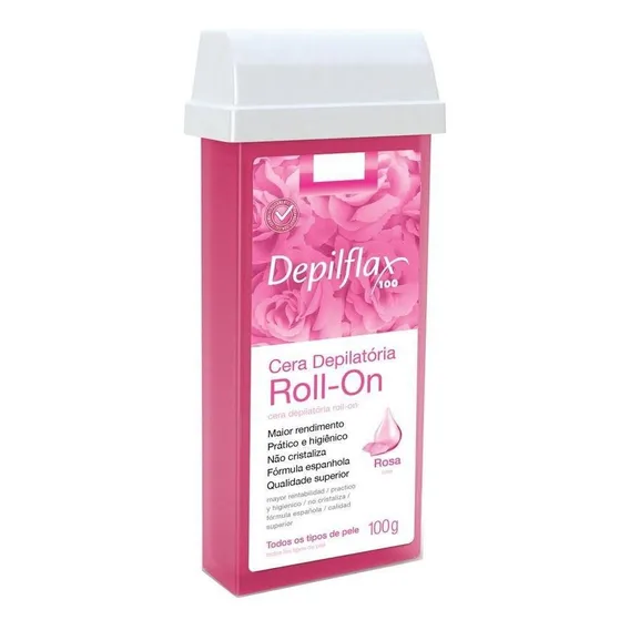 Depilflax Cera Depilatória Roll On Refil 100g - Rosas Foto 1