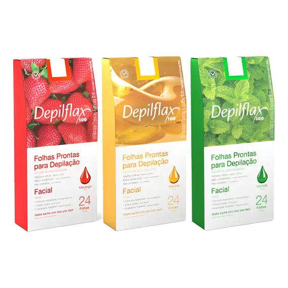 Depilflax Folhas Prontas P/ Depilação Facial Morango Hortelã Foto 1