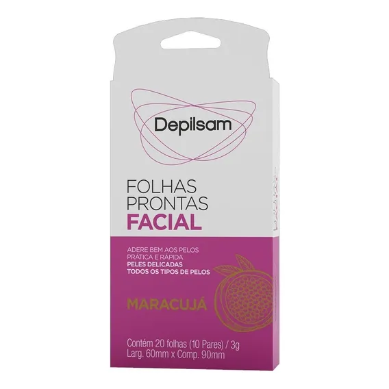 Depilsam Folhas Prontas Facial Maracujá - 20 Folhas Foto 1