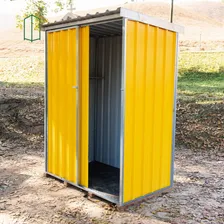 Depósito De Jardim, Mini Galpão, Container Porta De Correr Cor Amarelo Foto  mini 1