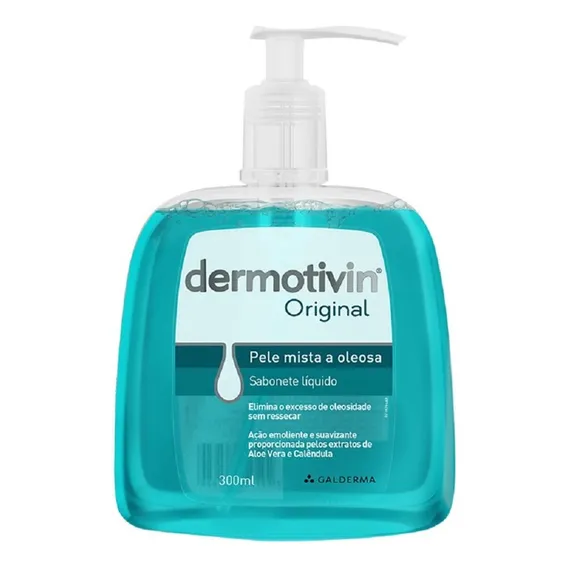 Dermotivin original sabonete líquido facial pele mista 300ml Foto 1