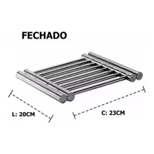 Descanso De Panela ExtensÃvel Aço Inox Retrátil Retangular Cor Prata Foto mini 4