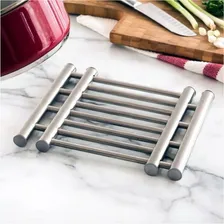 Descanso De Panela ExtensÃvel Aço Inox Retrátil Retangular Cor Prata Foto mini 3