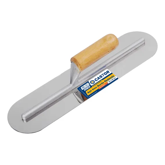 Desempenadeira Aço Inox 10x40cm Borda Redonda - Castor Foto 1