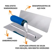 Desempenadeira Aço Inox Lisa Retangular Efeito Marmore Roma Foto mini  2