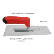 Desempenadeira Inox Para Efeitos Decorativos + Espátula Inox Foto mini 4