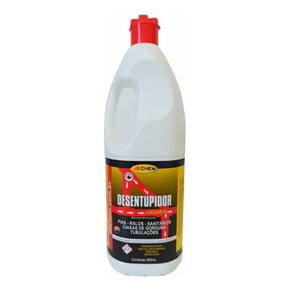 Desentupidor Líquido Pias, Ralos E Vasos 950ml Allchem Foto 1