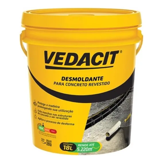 Desmoldante Para Concreto Revestido 18 Litros Vedacit Foto 1
