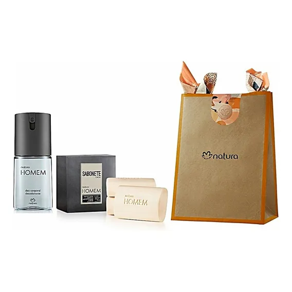 Desodorante Corporal Natura Homem Kit Presente Masculino Fragrância Homem Classico Foto 1
