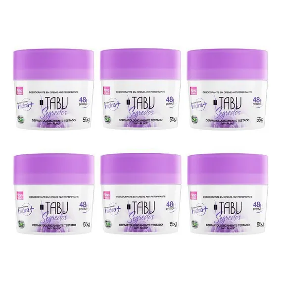 Desodorante Creme Tabu 55g Segredos - Kit Com 6un Foto 1