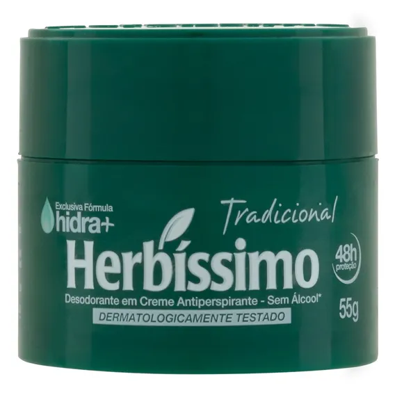 Desodorante Creme Tradicional Herbíssimo 55g Foto 1