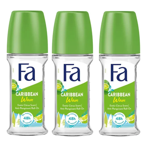 Desodorante Fa Caribbean Lemon Roll On 50 / 06 Unidades Fragrância Limão Foto 1