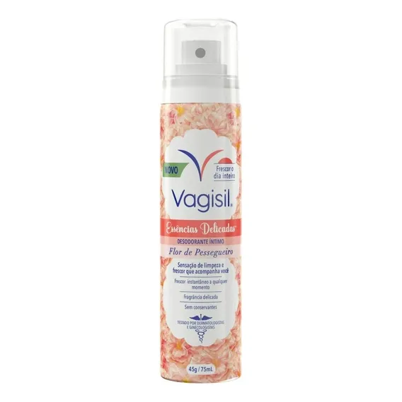 Desodorante Íntimo Aerossol Vagisil Flor De Pessegueiro 75ml Foto 1
