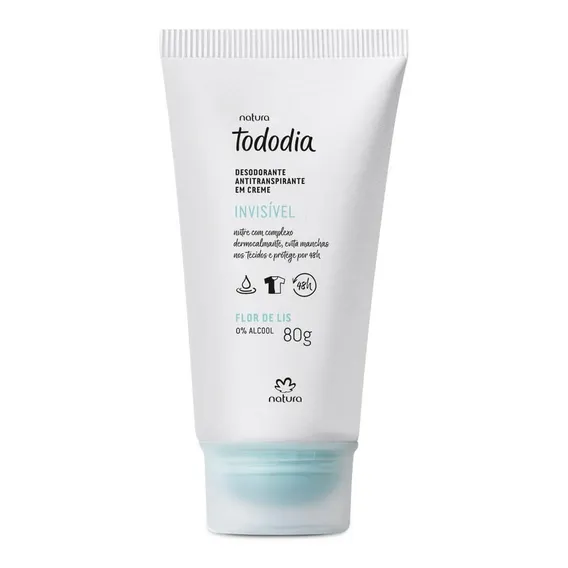 Desodorante Invisível Natura Tododia Em Creme 80g Fragrância Flor de lis Foto 1