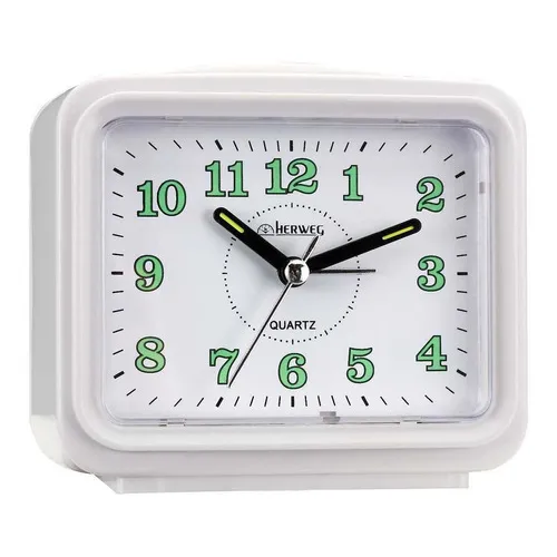 Despertador Quadrado Branco Quartz Herweg 2588 021 Foto 1
